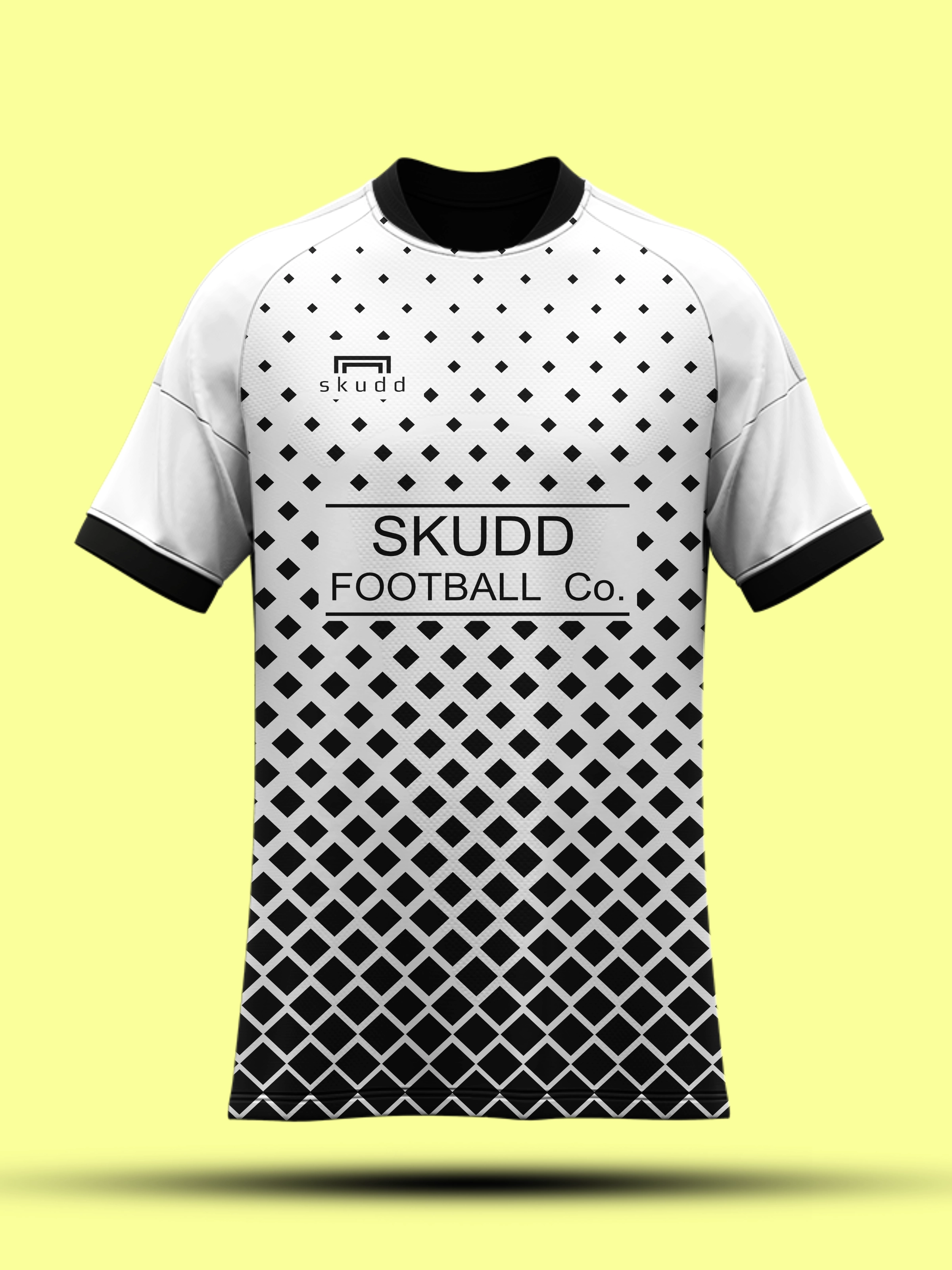 SKUDD-001 Kafes — siyah-beyaz baklava desenli forma tasarımı